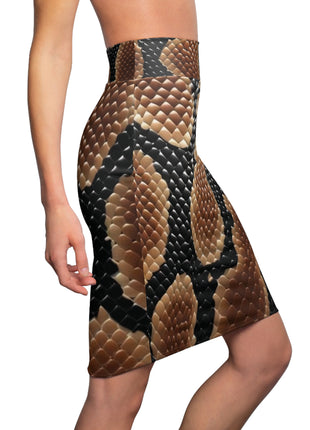 Snake Print Women's Pencil Skirt