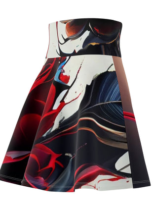 Rose Print Women's Skater Skirt Printify