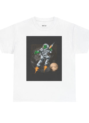 Spaceman graphic T-shirt featuring an astronaut design, perfect for casual and themed wardrobe collections.