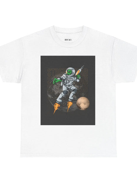 Spaceman graphic T-shirt featuring an astronaut design, perfect for casual and themed wardrobe collections.