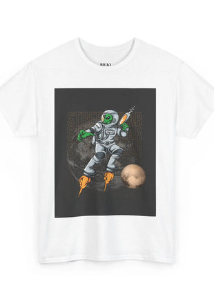 Spaceman graphic T-shirt featuring an astronaut design, perfect for casual and themed wardrobe collections.